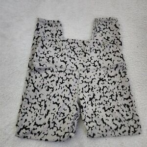 Varley Womens High Rise Leggings Black White Abstract Splatter Print Size M